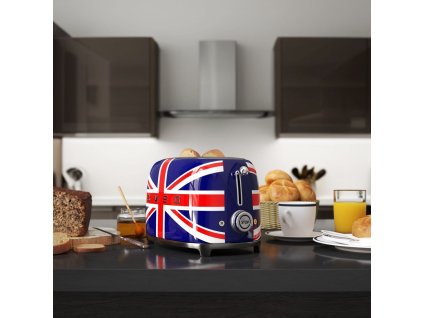 Grille-pain 50'S STYLE TSF01UJEU, drapeau britannique, Smeg