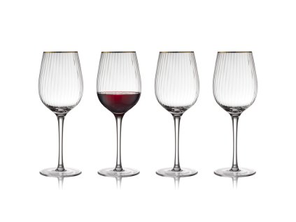 Verre à vin rouge PALERMO GOLD , set de 4 pc, 300 ml, Lyngby Glas