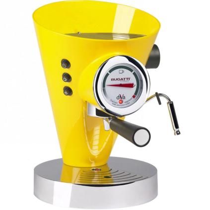 Machine à café expresso DIVA 0,8 l, jaune, acier inoxydable, Bugatti