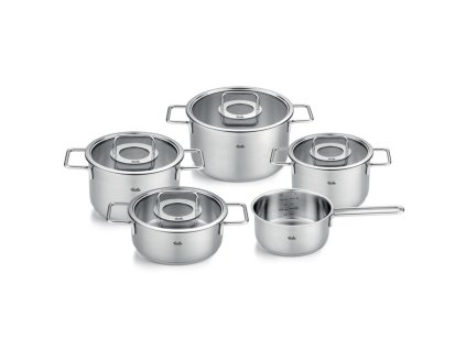 Batterie de cuisine PURE, set de 5, argent, acier inoxydable, Fissler