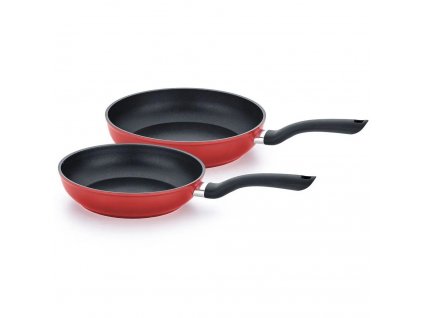 Jeu de poêles CENIT RED, set de 2, rouge, aluminium, Fissler