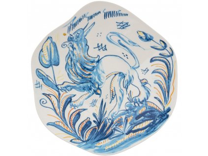 Assiette creuse DIESEL CLASSICS ON ACID LEONE 25 cm, bleu, porcelaine, Seletti