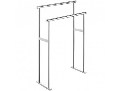 Porte-serviette sur pied SCALA 80 x 60 cm, double, mat, acier inoxydable, Zack