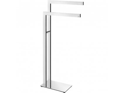 Porte-serviette sur pied LINEA 80 cm, double, poli, acier inoxydable, Zack