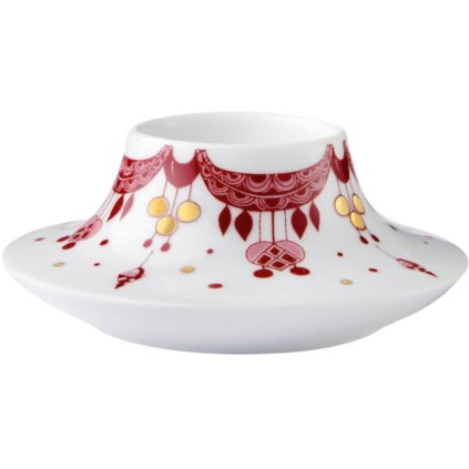 Support bougie pilier GUIRLANDE 12 cm, rouge, porcelaine, Bjørn Wiinblad