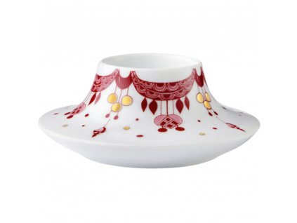 Support bougie pilier GUIRLANDE 12 cm, rouge, porcelaine, Bjørn Wiinblad