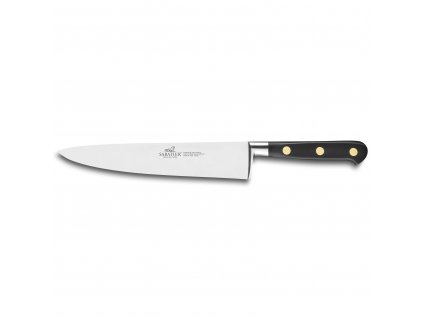 Couteau de chef IDÉAL 20 cm, rivets laiton, noir, Lion Sabatier