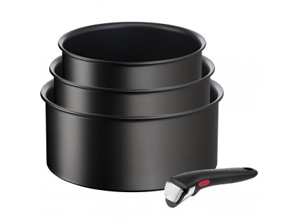 Set de casseroles INGENIO ECO RESIST L3979202, set de 4, noir, aluminium, Tefal