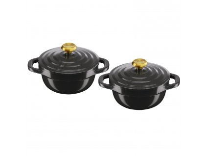 Faitout AIR MINI E255S255 11 cm, set de 2, 450 ml, noir, aluminium, Tefal