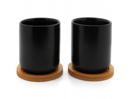 Mug à thé UMEA 200 ml, set de 2 pc, noir, céramique, Bredemeijer