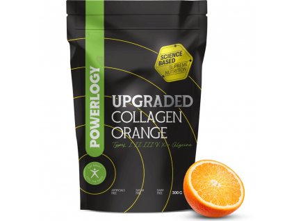 Collagène UPGRADED 300 g, orange, poudre, Powerlogy