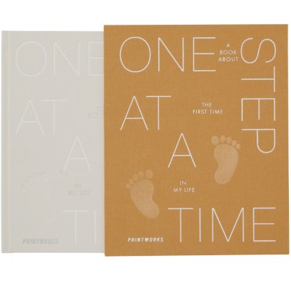 Journal pour bébé ONE STEP AT A TIME, orange, Printworks