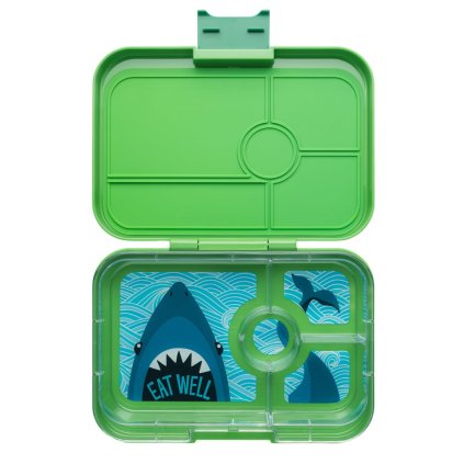 Lunchbox TAPAS XL 4 1 l, vert clair / requin, plastique, Yumbox