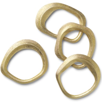 Rond de serviette FLOW 7 cm, set de 4 pc, laiton, ferme LIVING