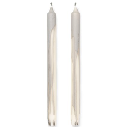 Bougie chandelle DRYP 30 cm, set de 2 pc, chaud gris, ferme LIVING