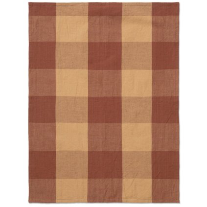 Torchon HALE 50 x 70 cm, pêche / rouge, coton / lin, ferme LIVING