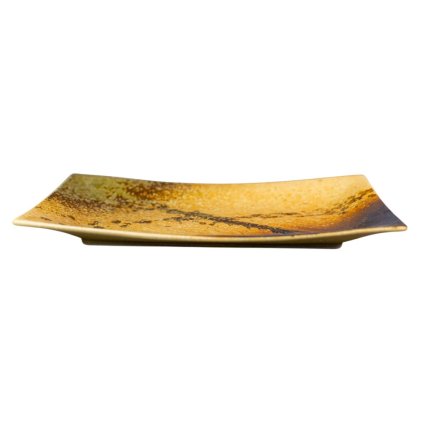 216623 servirovaci talir wabi sabi 33 x 19 cm hneda keramika mij