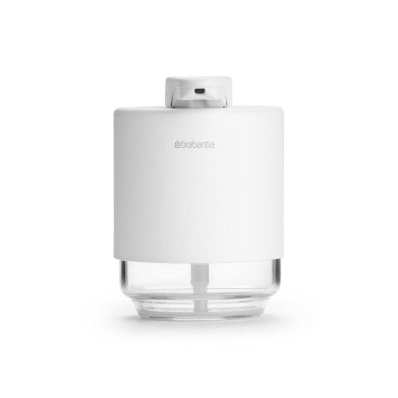Distributeur de savon liquide MINDSET 200 ml, blanc minéral, acier et verre, Brabantia