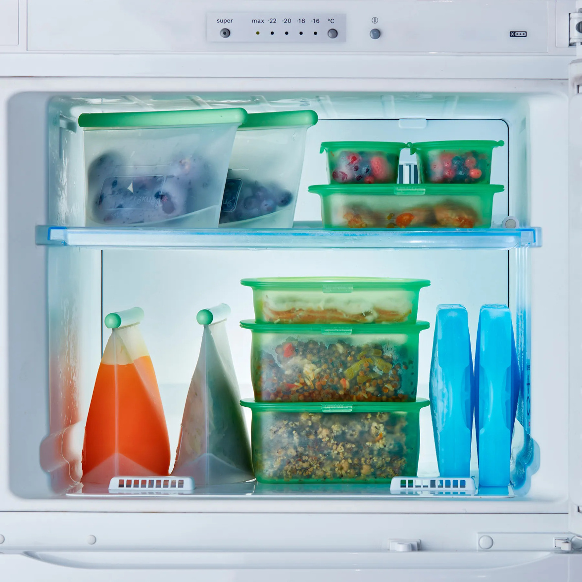 Boîte de conservation pour aliments REUSE ET REDUCE, set de 3 pc, vert, silicone, Lékué