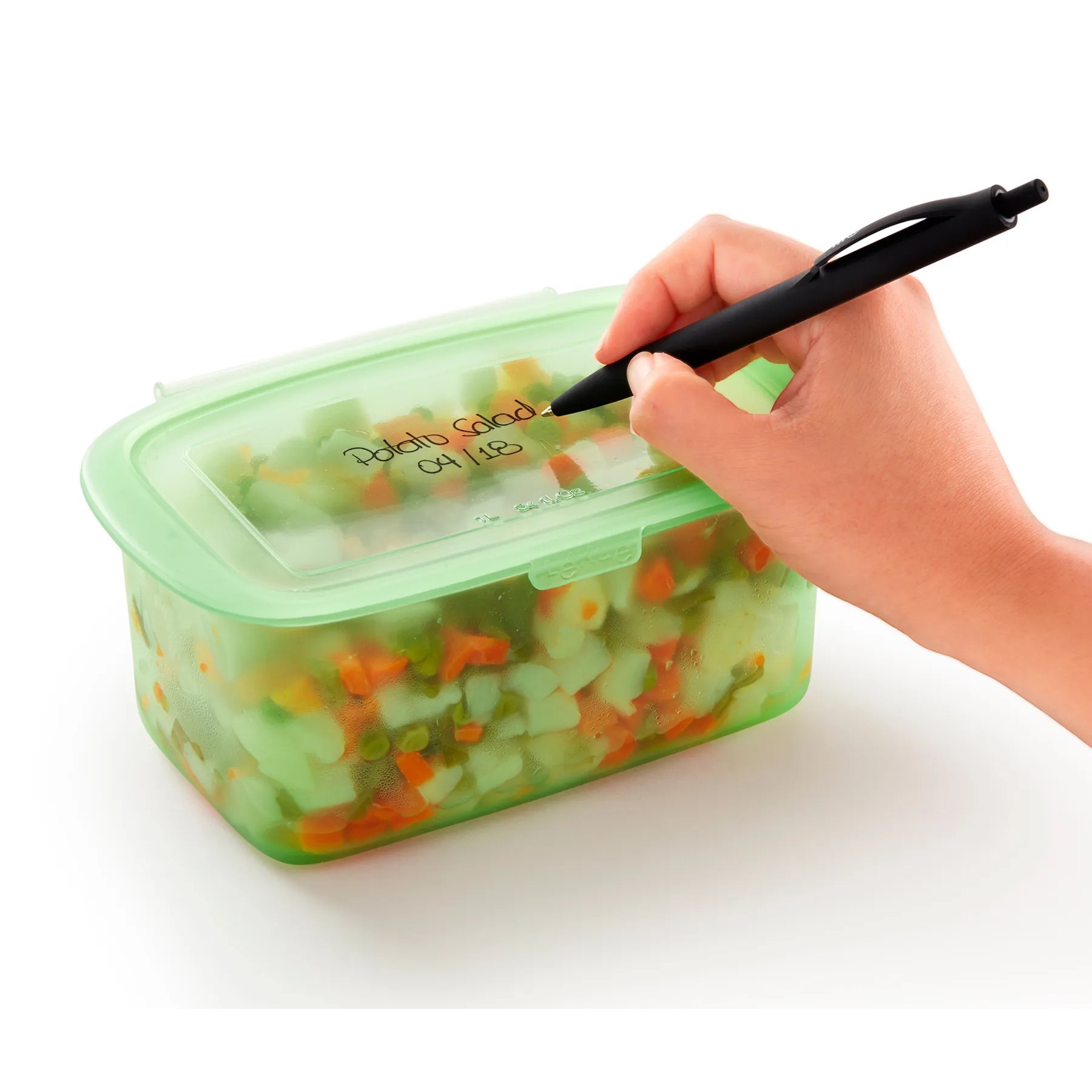 Boîte de conservation pour aliments REUSE ET REDUCE, set de 3 pc, vert, silicone, Lékué