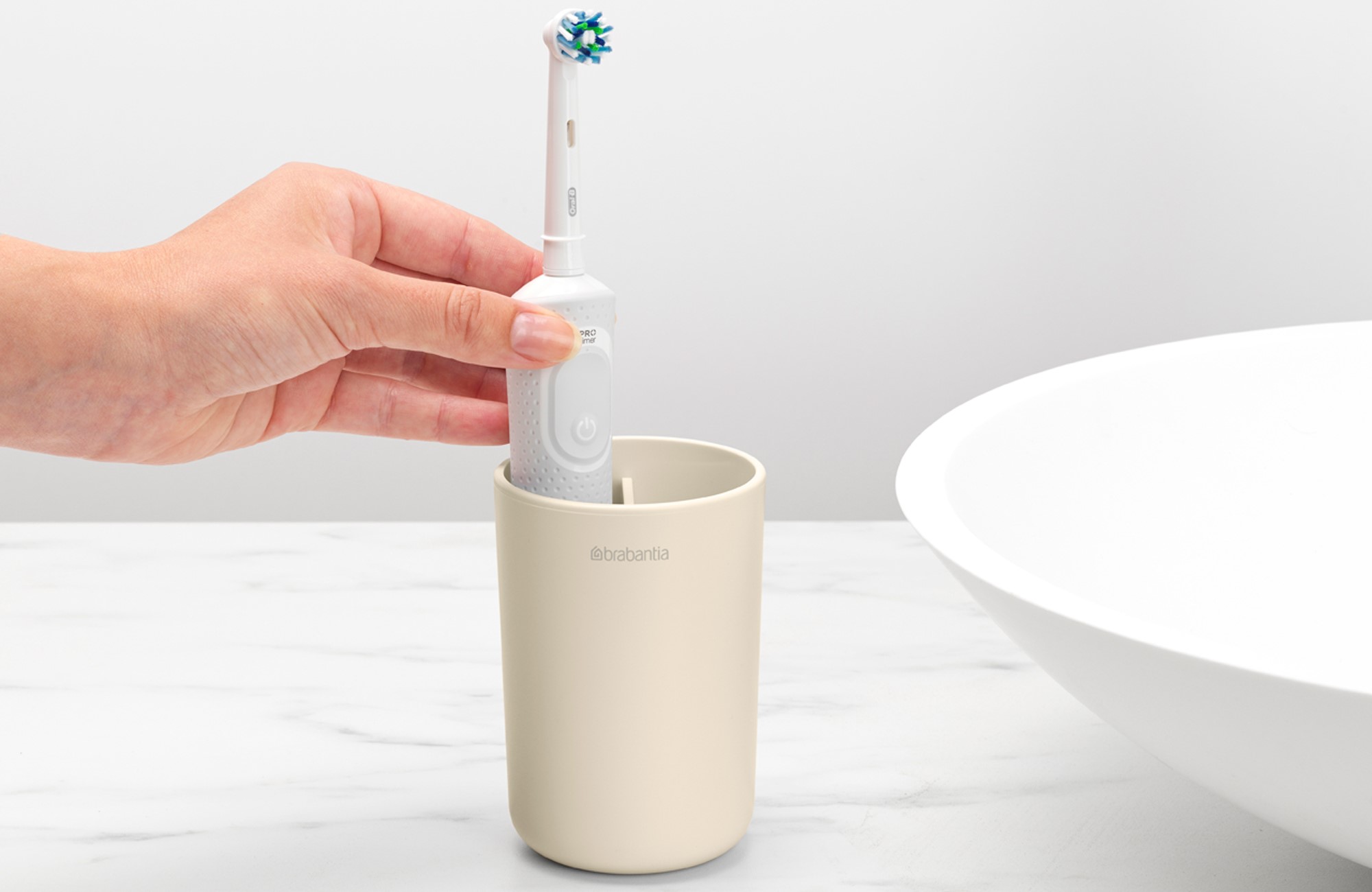 Verre porte brosse à dent RENEW, beige doux, Brabantia