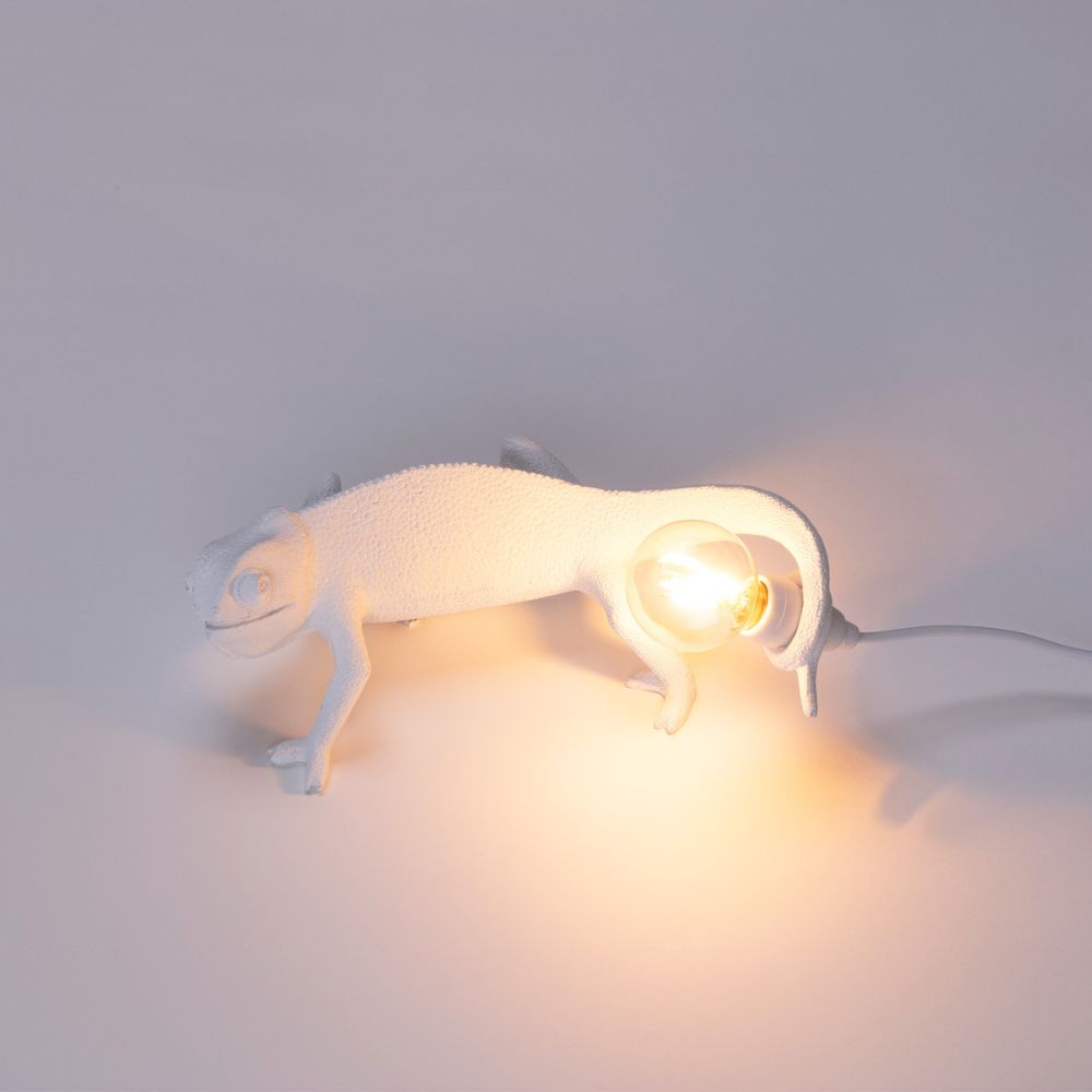 Lampe de table CHAMELEON GOING DOWN 21cm, prise USB, noir, Seletti