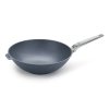 Wok DIAMOND LITE PRO 32 cm, manche en acier inoxydable, titane, WOLL