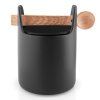 Bocal de rangement 15 cm, avec cuillère en bois, noir, Eva Solo