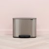 Poubelle à pédale BO 3 x 11 l, acier mat, Brabantia