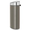 Poubelle à couvercle tactile TOUCH BIN NEW 40 l, platine mat, Brabantia