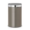 Poubelle à couvercle tactile TOUCH BIN NEW 40 l, platine mat, Brabantia