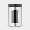 Bocal de rangement WINDOW CANISTER 1,4 l, anti-empreintes digitales, acier mat, Brabantia