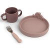 Set de vaisselle pour enfants PEEKABOO, 3 pièces, rose, silicone, Done by Deer