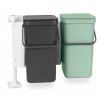 Poubelle encastrable SORT & GO 2 x 12 l, gris/vert, Brabantia