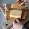 Beurrier RIO 17,5 cm, couleur bois naturel, plastique, Koziol