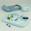 Assiette à compartiments pour enfants PEEKABOO, bleu, silicone, Done by Deer
