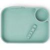 Assiette à compartiments pour enfants PEEKABOO, bleu, silicone, Done by Deer