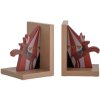 Serre livres SANTOS, set de 2 pc, rouge, bois, Bloomingville