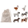 Set animaux de la ferme CARLO, 6 pc, bois, Bloomingville
