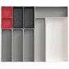 Range-couverts DUO BLOX 85191, set de 10 pc, gris/rouge, Joseph Joseph