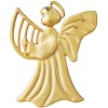 Décoration sapin de Noël HARP ANGEL 7 cm, plaqué or, Rosendahl