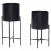 Pot de fleur sur pied AIRY, set de 2 pc, 55 cm/45 cm, noir, Hübsch