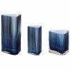 Vase ELEMENTS TRIANGLE , set de 3 pc, bleu, verre, Hübsch