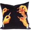 Coussin TOILETPAPER LIPSTICKS 50 x 50 cm, noir, Seletti