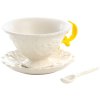 Tasse à thé avec soucoupe et cuillère I-WARES jaune, Seletti