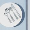 Couteau de table MAYA 20 cm, set de 6 pc, argent, acier inoxidable, Stelton