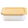 Boîte de conservation pour aliments PKV-009 1 l, verre / bambou, Pebbly
