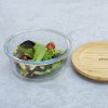 Boîte de conservation pour aliments PKV-017 620 ml, verre / bambou, Pebbly