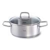 Cocotte basse VISEO 20 cm, argent, acier inoxidable, Fissler