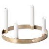 Bougeoir CIRCLE 25 cm, laiton, ferme LIVING